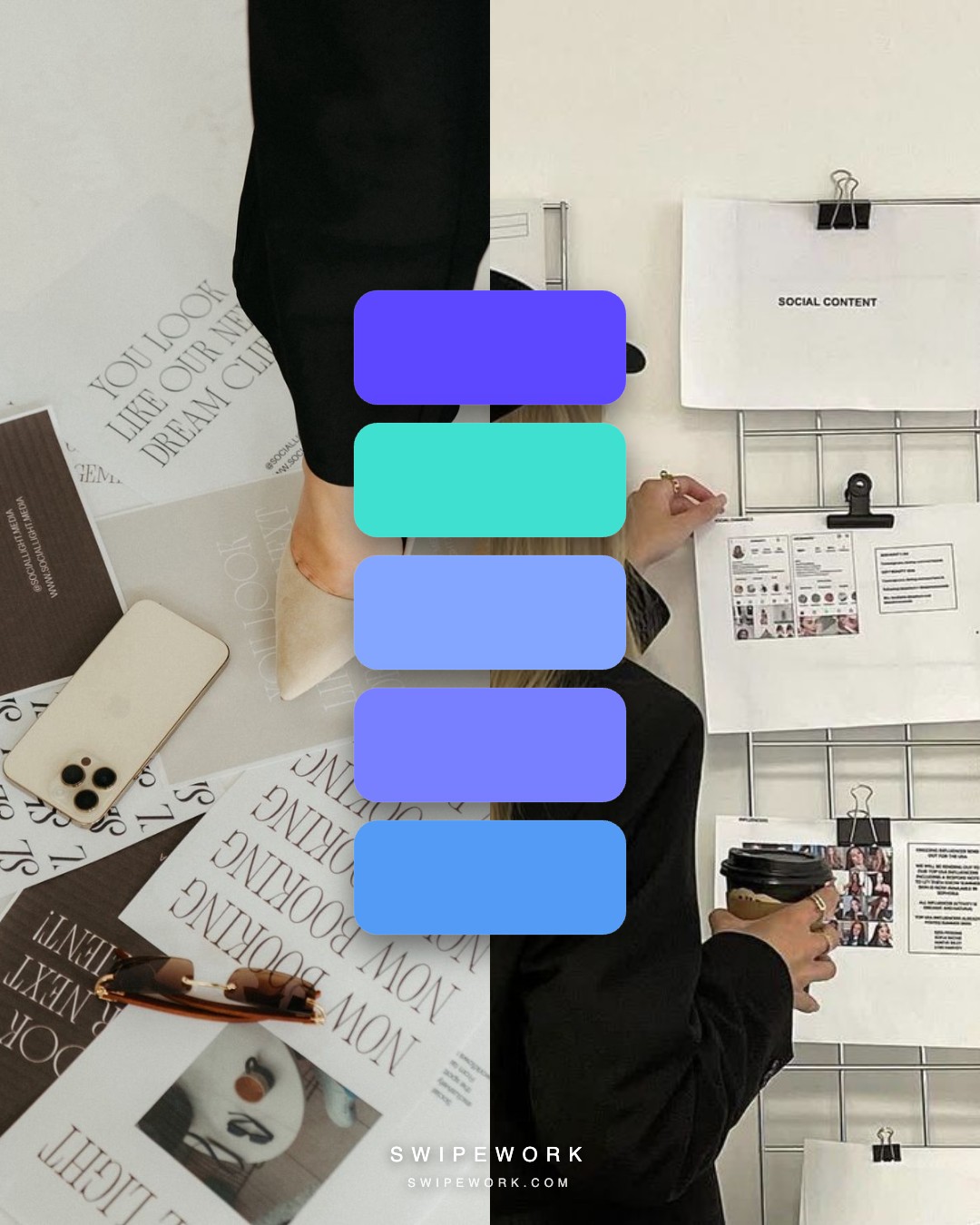 Social templates, print and brand guide by Muse Agency for Swipework